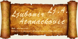 Ljubomir Atanacković vizit kartica